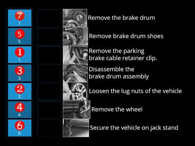 Procedures in disassembling of brake drum components