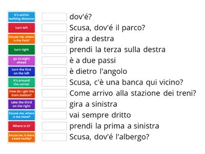 amici d'Italia - unità 6 - Indicazioni stradali 2 - inglese/italiano