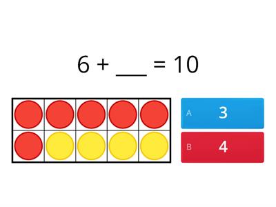 Ten Frame addition with missing Addend