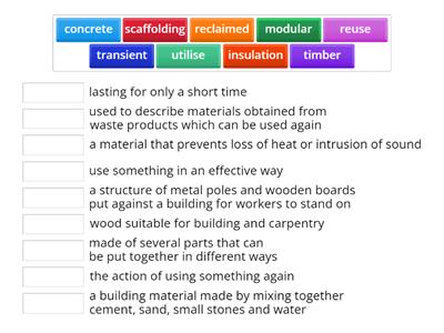 Words to describe design and building (C2)