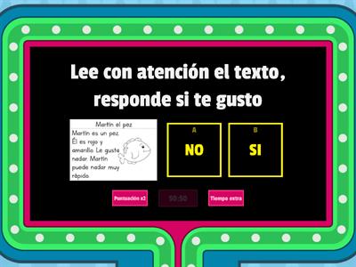 JUEGO DE CONCURSO COMPRENSIÓN DE LECTURA 