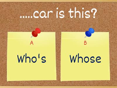 Who or Whose elementary possessives