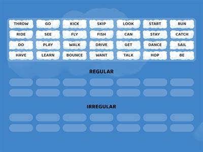 Past tense verbs REGULAR vs IRREGULAR