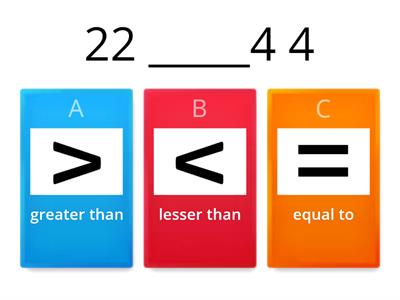  Greater than / Lesser than/ Equal to Numbers