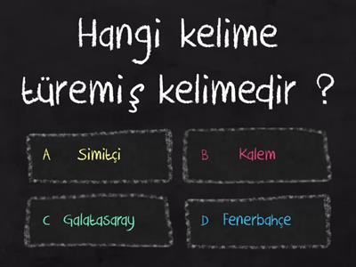 4 . sınıf Türkçe türemiş birleşik basit kelimeler soru