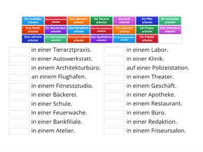 Berufe (Wo arbeiten sie?)