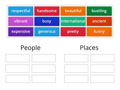 Adjectives - People and Places