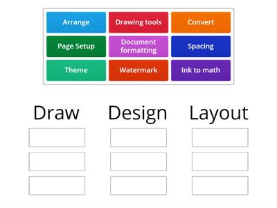 Draw, Design, and Layout Tabs