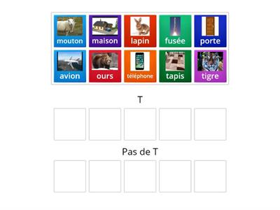 Letter T in word (with pictures) - French 