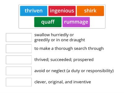 The Hobbit Ch. 4 Vocabulary Match 
