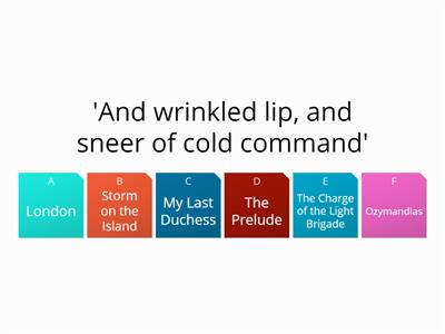 Poetry 1 revision - link the quote