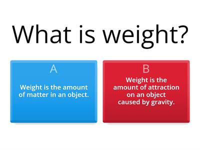 Weight and mass