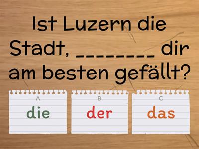 Relativpronomen (mit Genetiv und Präpositionen)