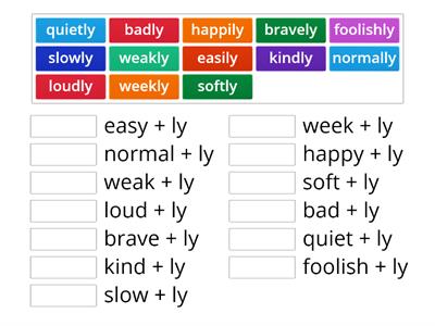 Level 1: Unit 05, Task 2 - Word changers – adding -ly
