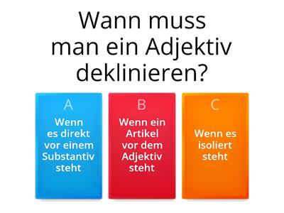 Quiz: Adjektivdeklination