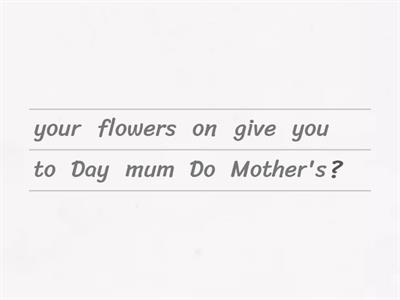 Mother's Day - questions