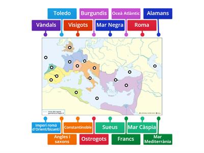 Mapa dels regnes germànics