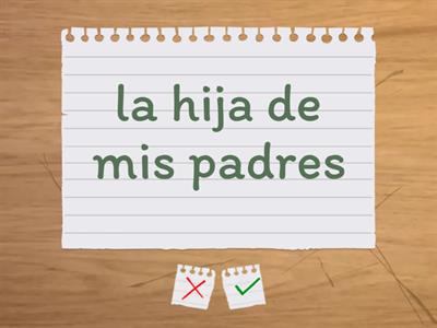 La Familia relationship sentences - flashcards  