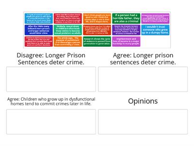 Causations of Crime Agree-Disagree Activity: Opinions