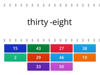 Numbers from 1 to 50