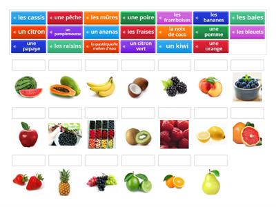 LISTEN and MATCH UP Les fruits - vocabulaire