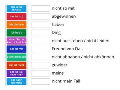 jdn. / etwas nicht mögen