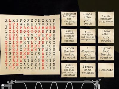 Gr 6 ~ Term One; Jobs Word Search