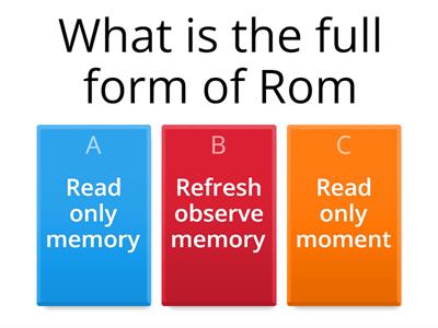 computer quiz: Memory