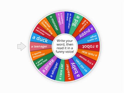 Silly Voices Spelling Wheel