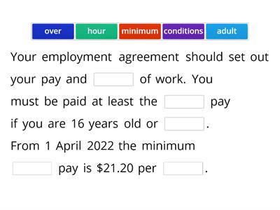 Minimum rights in the workplace