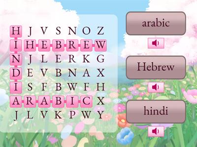 arabic and hindi and hebrew
