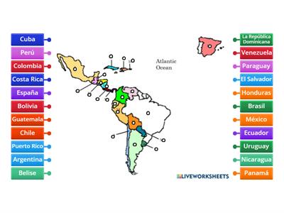 Mapa países hispanohablantes