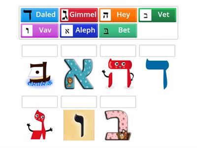 Can you match - Aleph to Vav Hebrew letters 