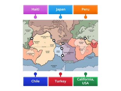 Locations of Major Earthquakes in 2023