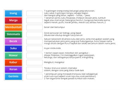 Menjodohkan Kosa Kata dan Artinya