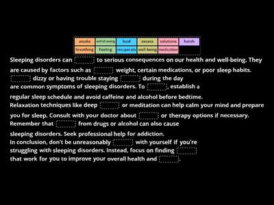 Sleeping disorders_Vocabulary practice