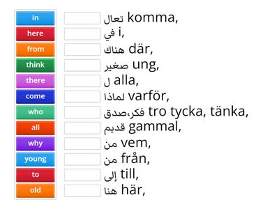 Basic words 4 med arabiska