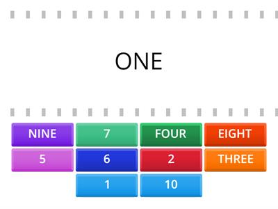 CH 1 Matching numbers and words to 10