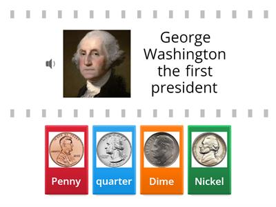 Match the coin and president