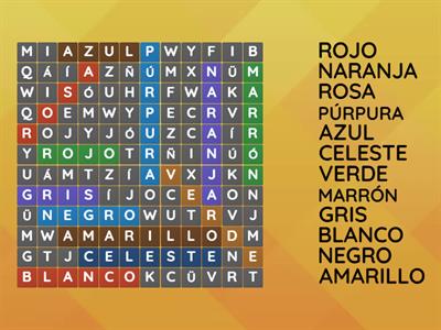 Colours in Spanish - Crossword