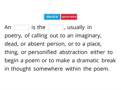 Literary Terms for Poetry