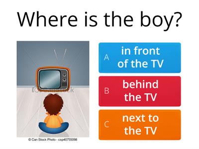 Prepositions - in front of/next to/behind