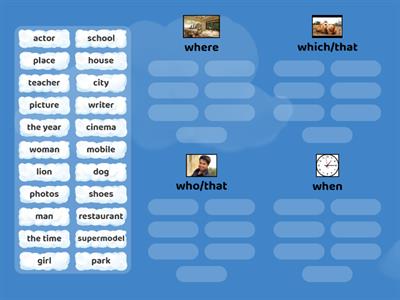 relative clauses where/which/what/when