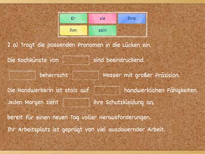 Lückentext: Pronomen