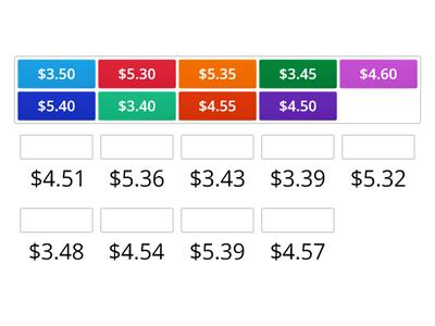 No More Pennies - Canadian Money - Match the Rounded Dollar amounts when paying cash.