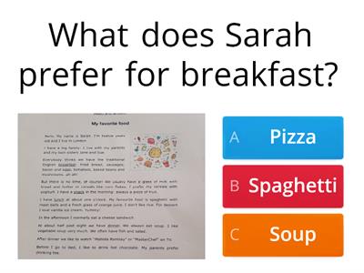 Sarah's favourite food