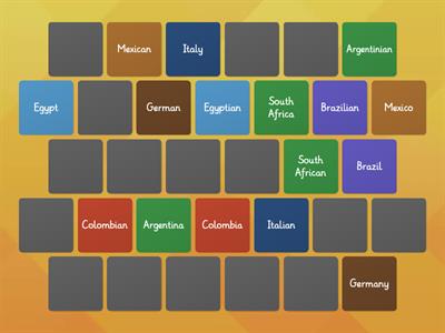 Countries and Nationalities - Memory Game