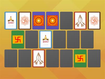 Hindu Symbols: Find the matching pair - Name the picture once you find it.