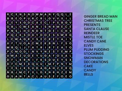 Christmass wordsearch 