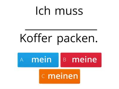 2Y German Possessive Adjectives Quiz